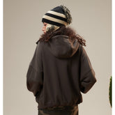 Unisex Jacket Vintage Hooded Hooded Jacket Windproof Collar Sweater Jacket